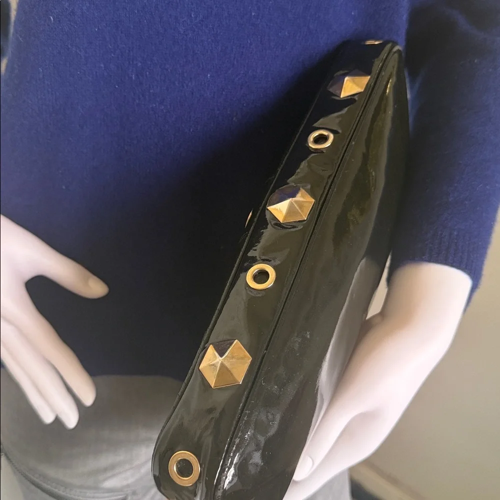 Jimmy Choo Black Patent Leather Clutch - Picture 4 of 9